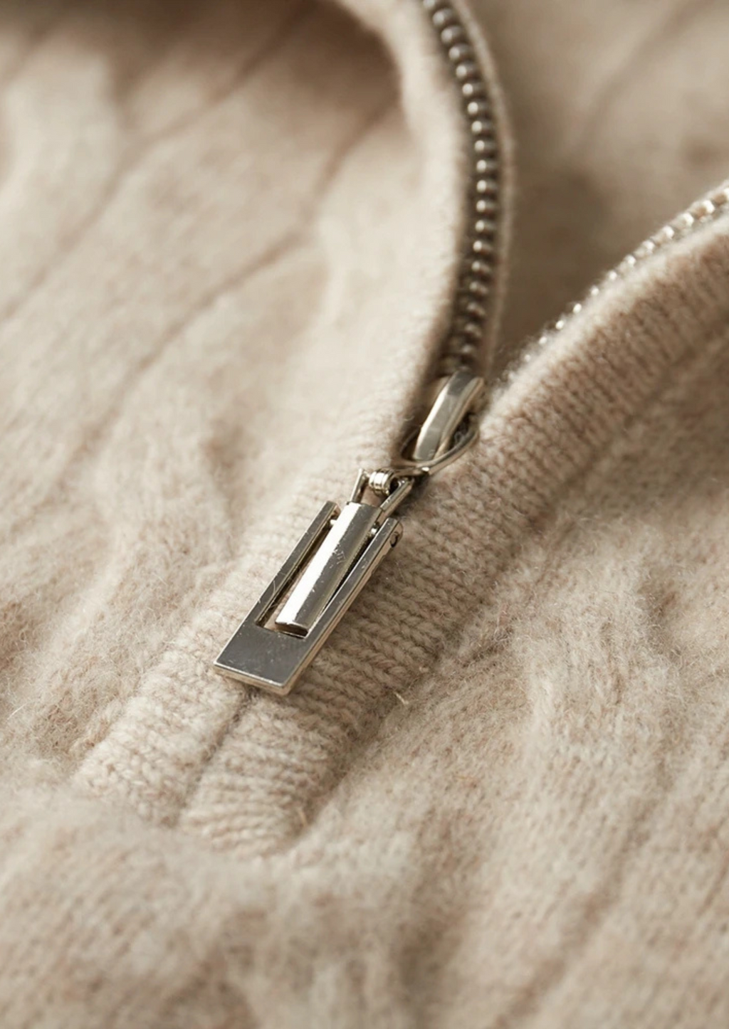 Jacquard Kabel Heren Halp Zip Trui | Montre Knit