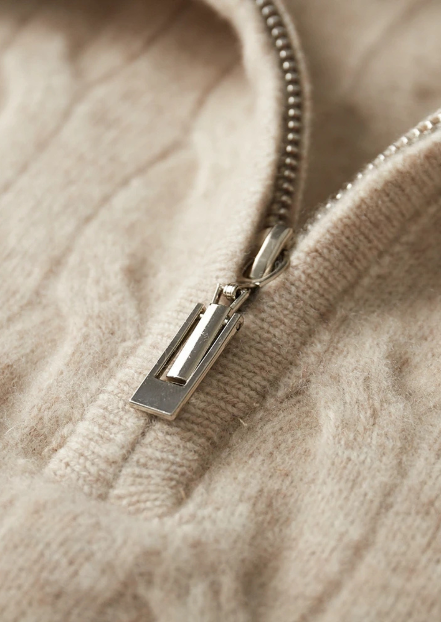 Jacquard Kabel Heren Halp Zip Trui | Montre Knit