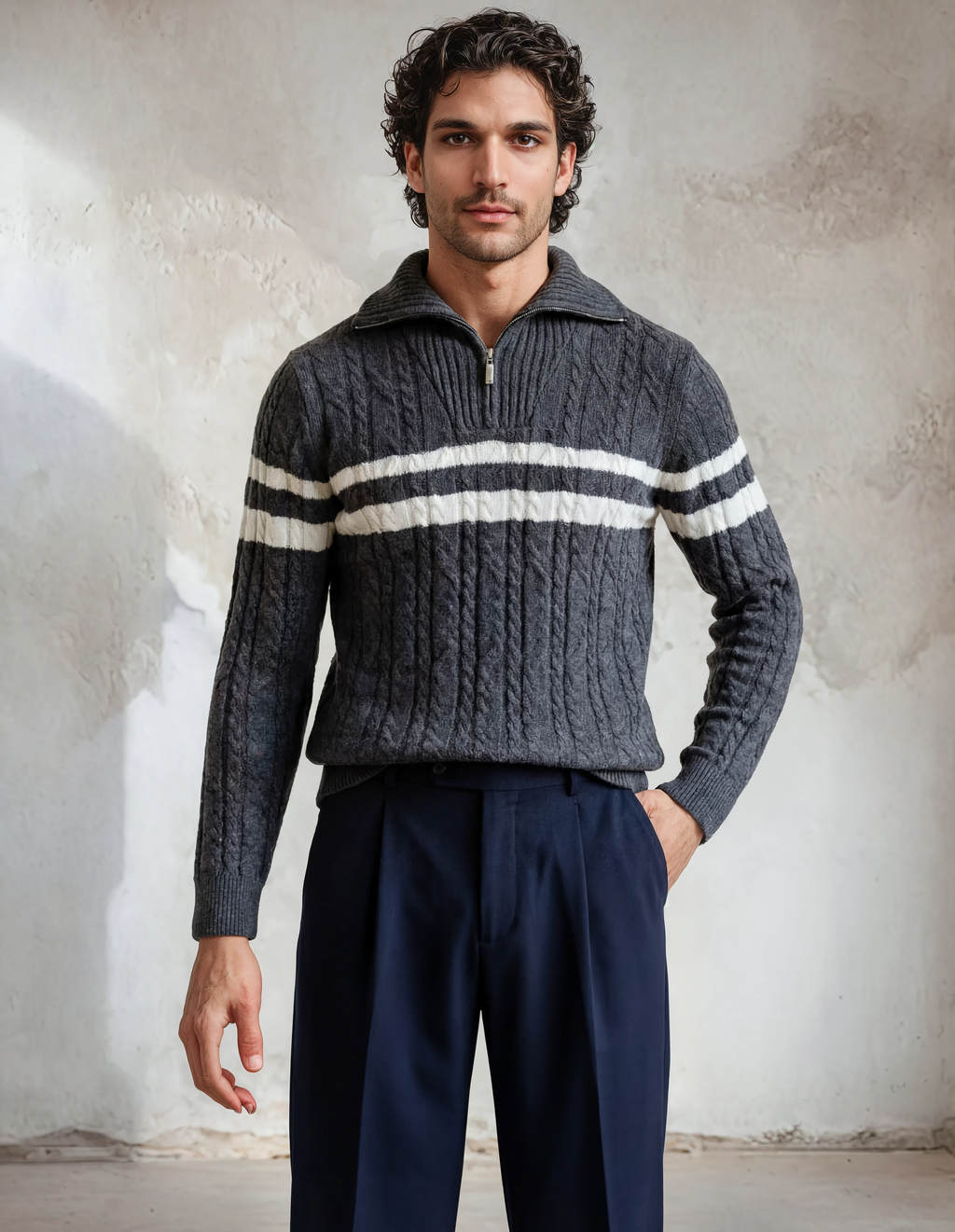 Auréon Half zip trui Heren Donker Grijs