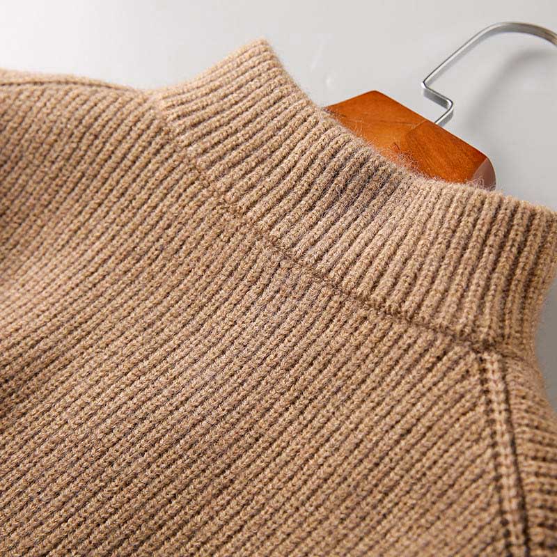 Luxe Élan Half-Zip Knit – Zacht Gebreid Sepia