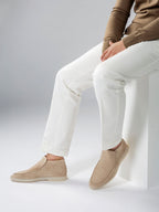 Hoge Suede Couture Heren Loafer - Licht Beige