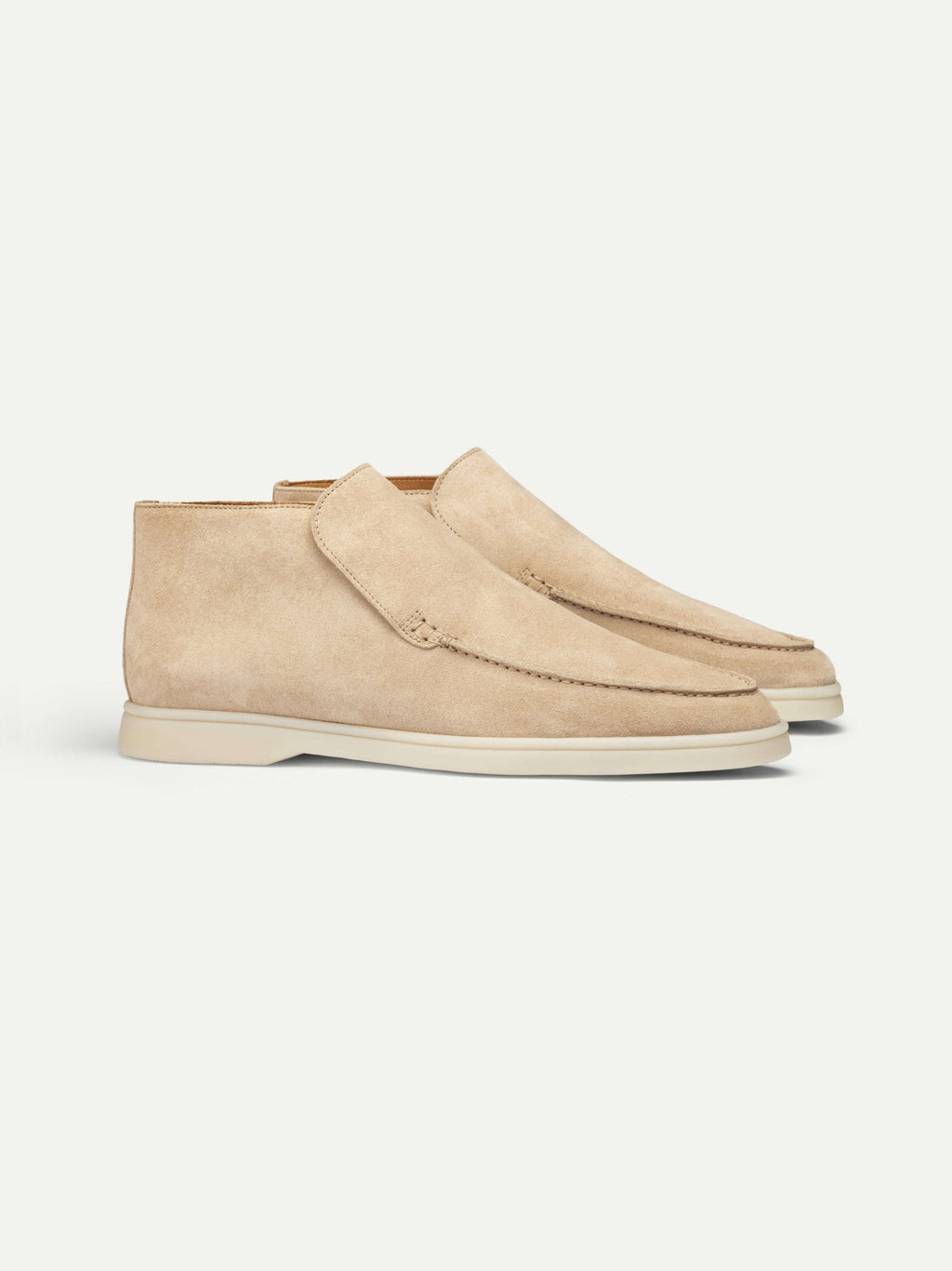 Hoge Suede Couture Heren Loafer - Licht Beige