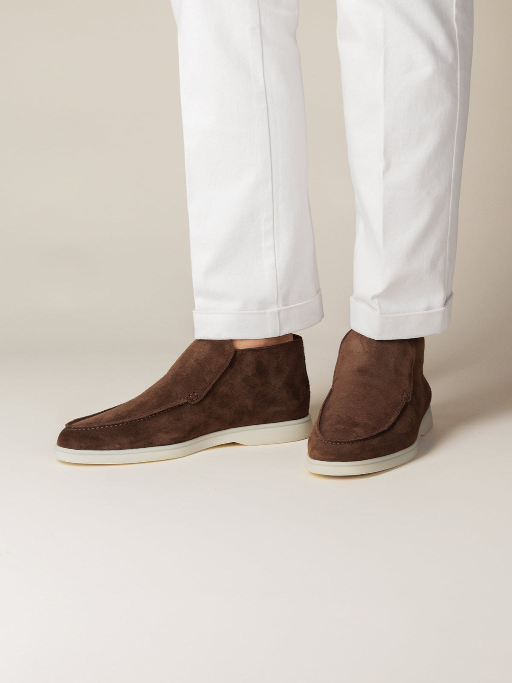 Hoge Suede Couture Heren Loafer - Cacao