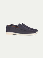 Navy Marina Linnen Loafers