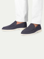 Navy Marina Linnen Loafers