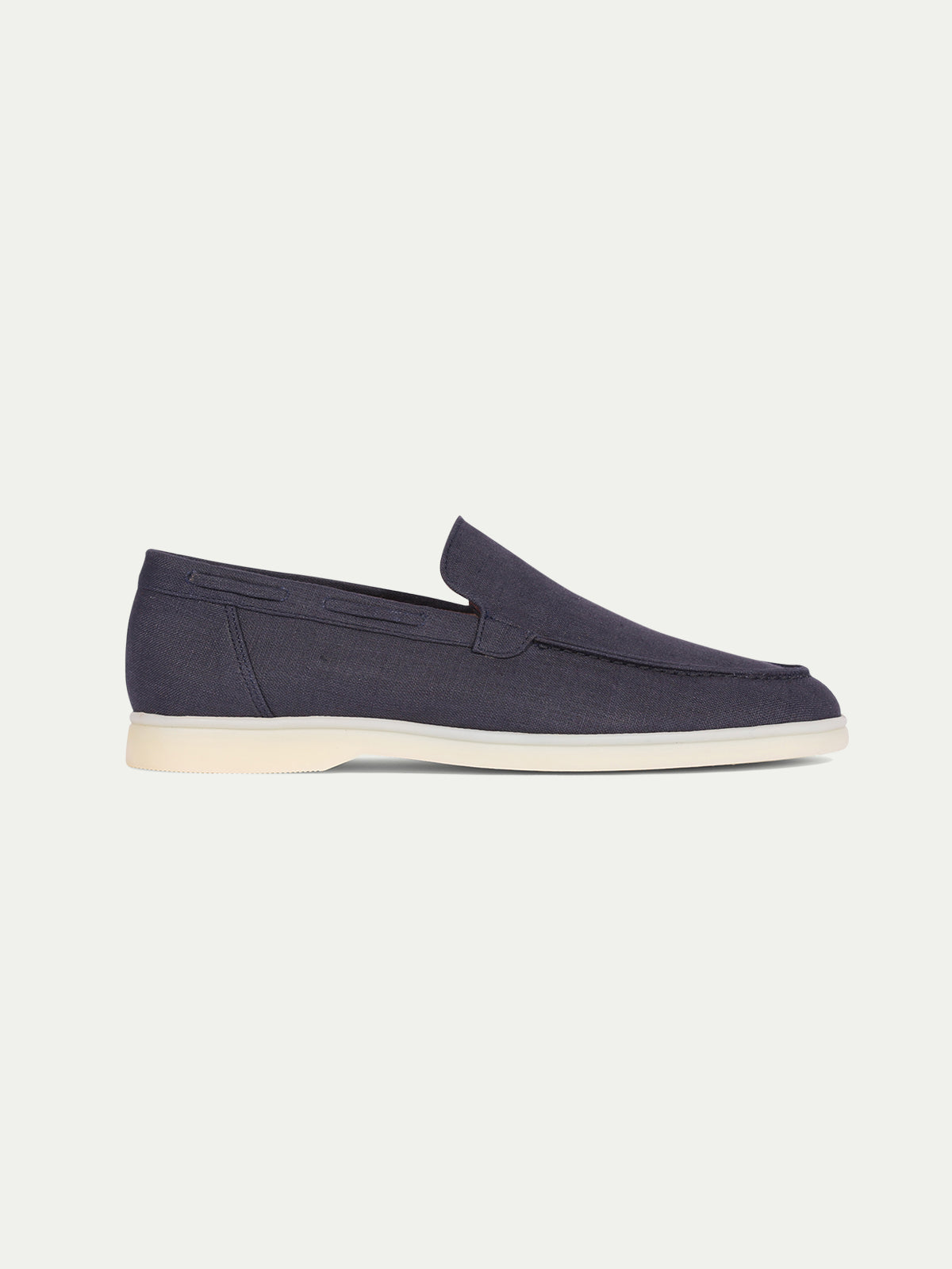 Navy Marina Linnen Loafers