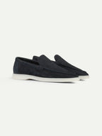 Navy Nubuck Loafers