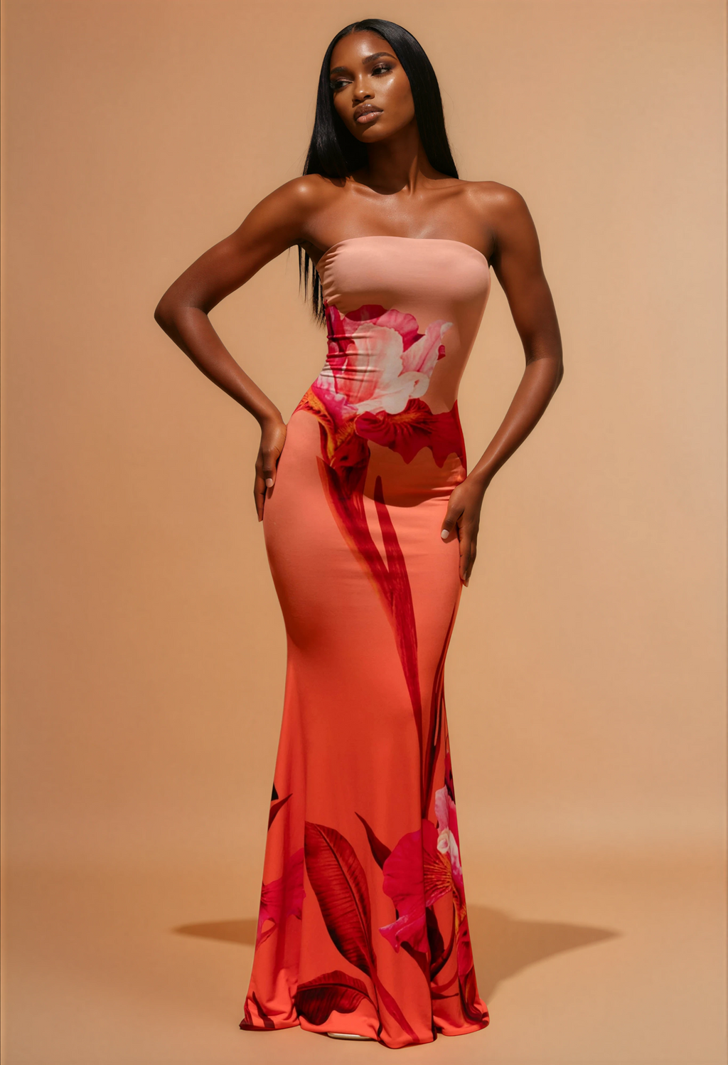 Alora | Elegante Flora Strapless Dames Jurk