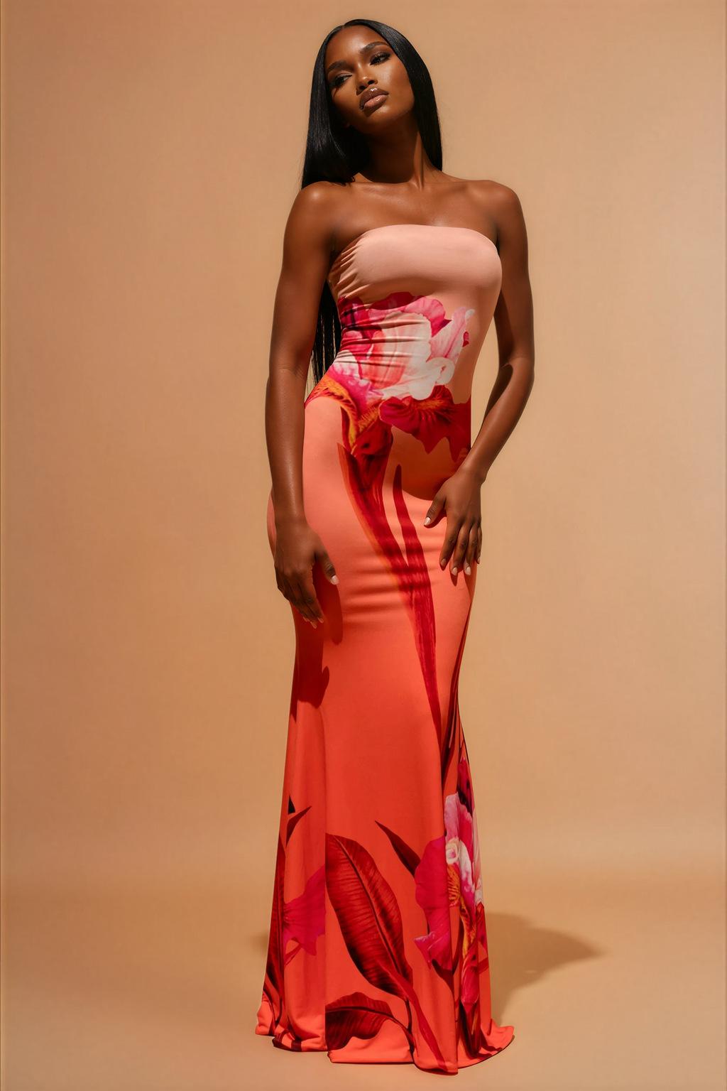 Alora | Elegante Flora Strapless Dames Jurk