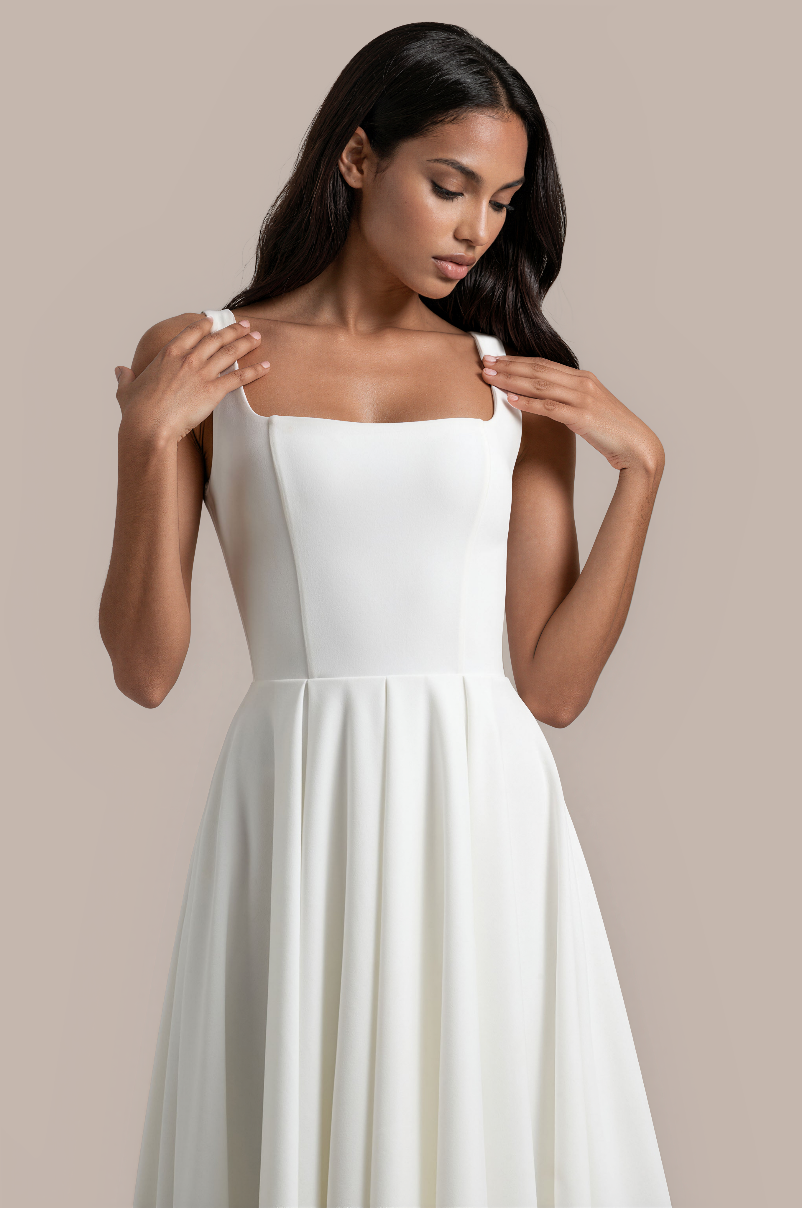 Asal | Zomerjurk Dames – Slim Fit Midi Jurk met Bandjes