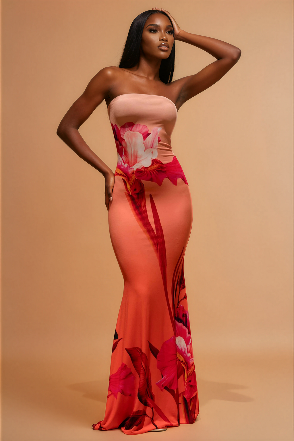 Alora | Elegante Flora Strapless Dames Jurk