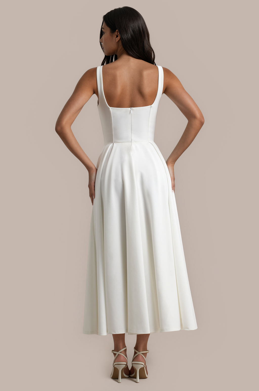Asal | Zomerjurk Dames – Slim Fit Midi Jurk met Bandjes