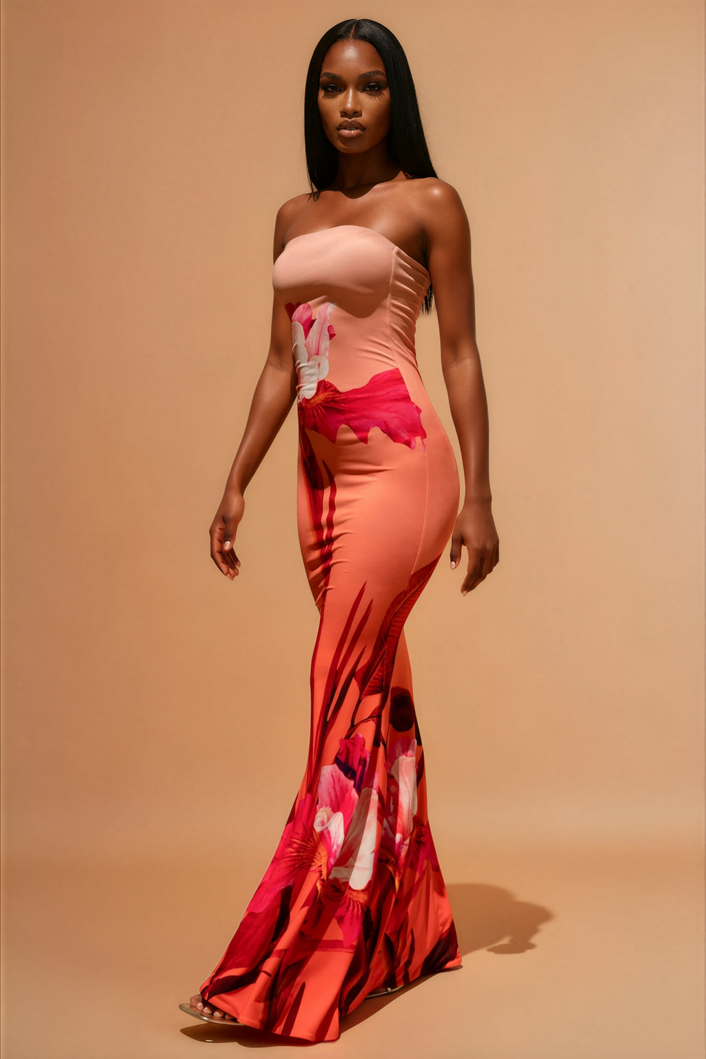 Alora | Elegante Flora Strapless Dames Jurk