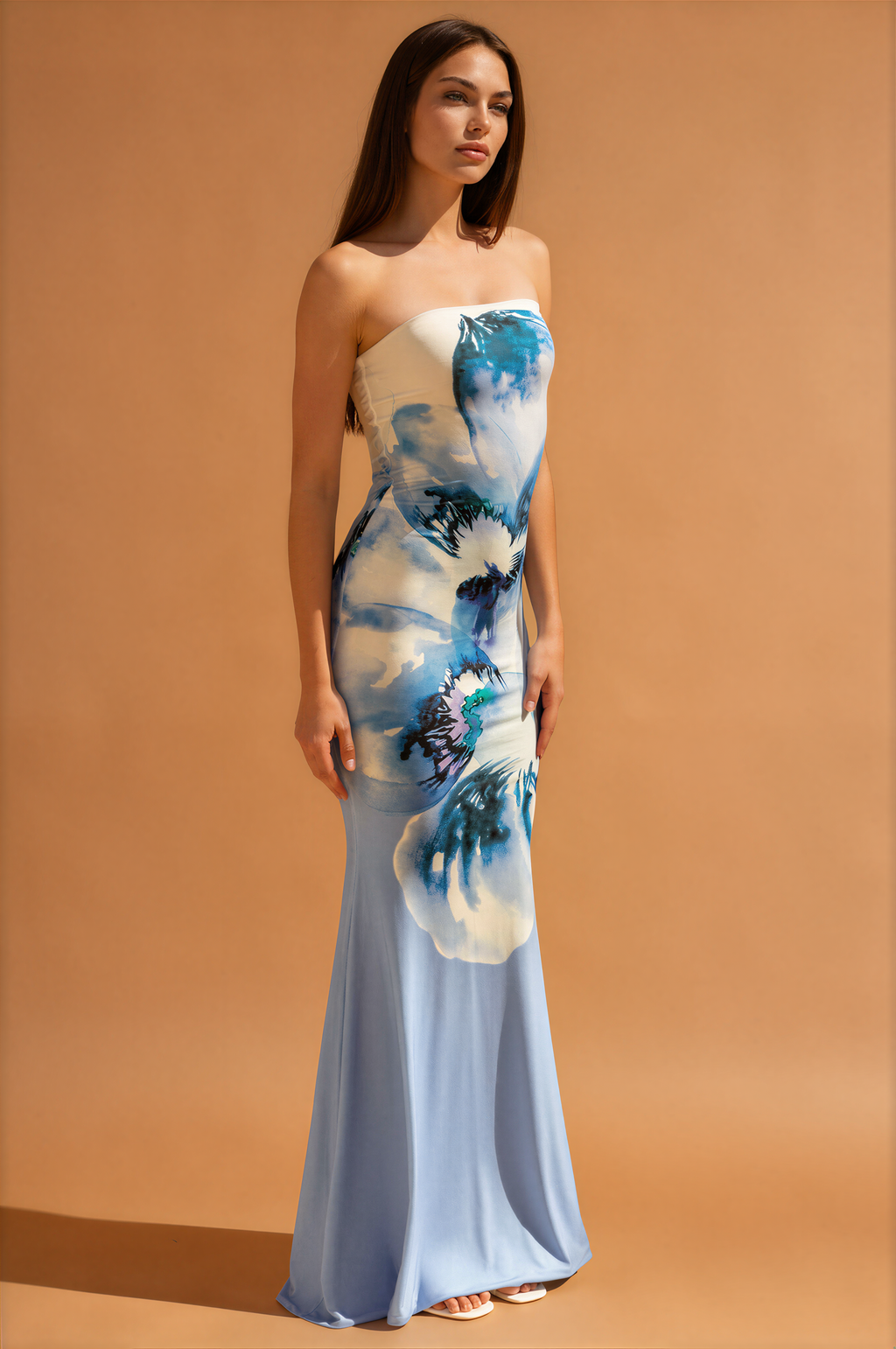 Alora | Elegante Flora Strapless Vrouwen Jurk