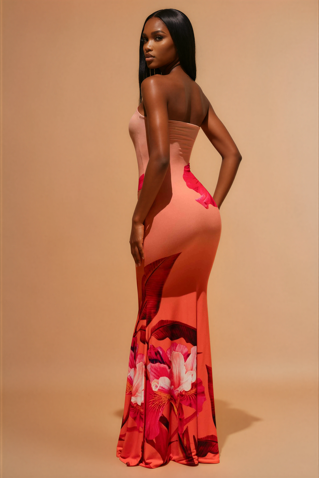 Alora | Elegante Flora Strapless Dames Jurk