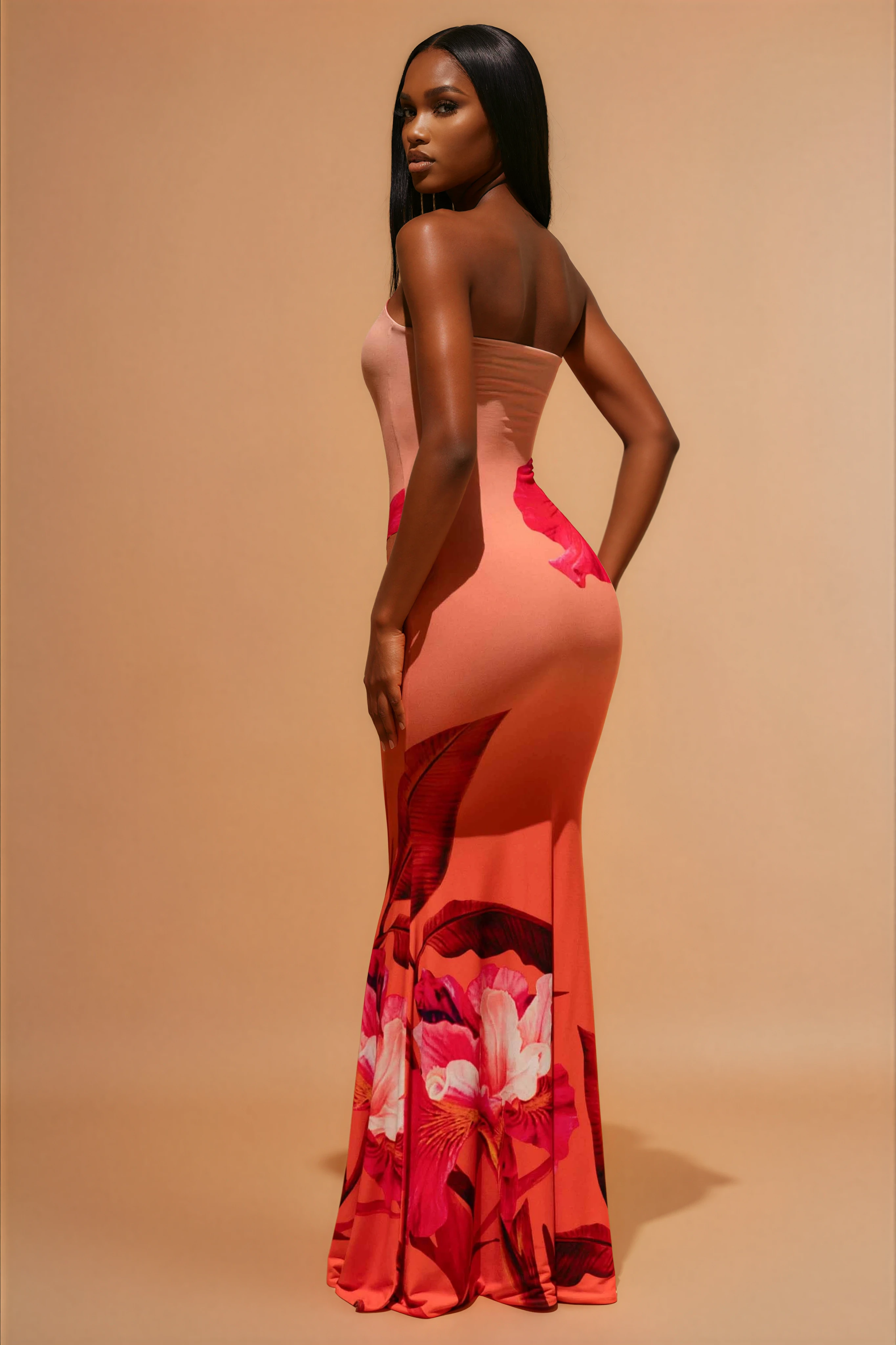 Alora | Elegante Flora Strapless Dames Jurk