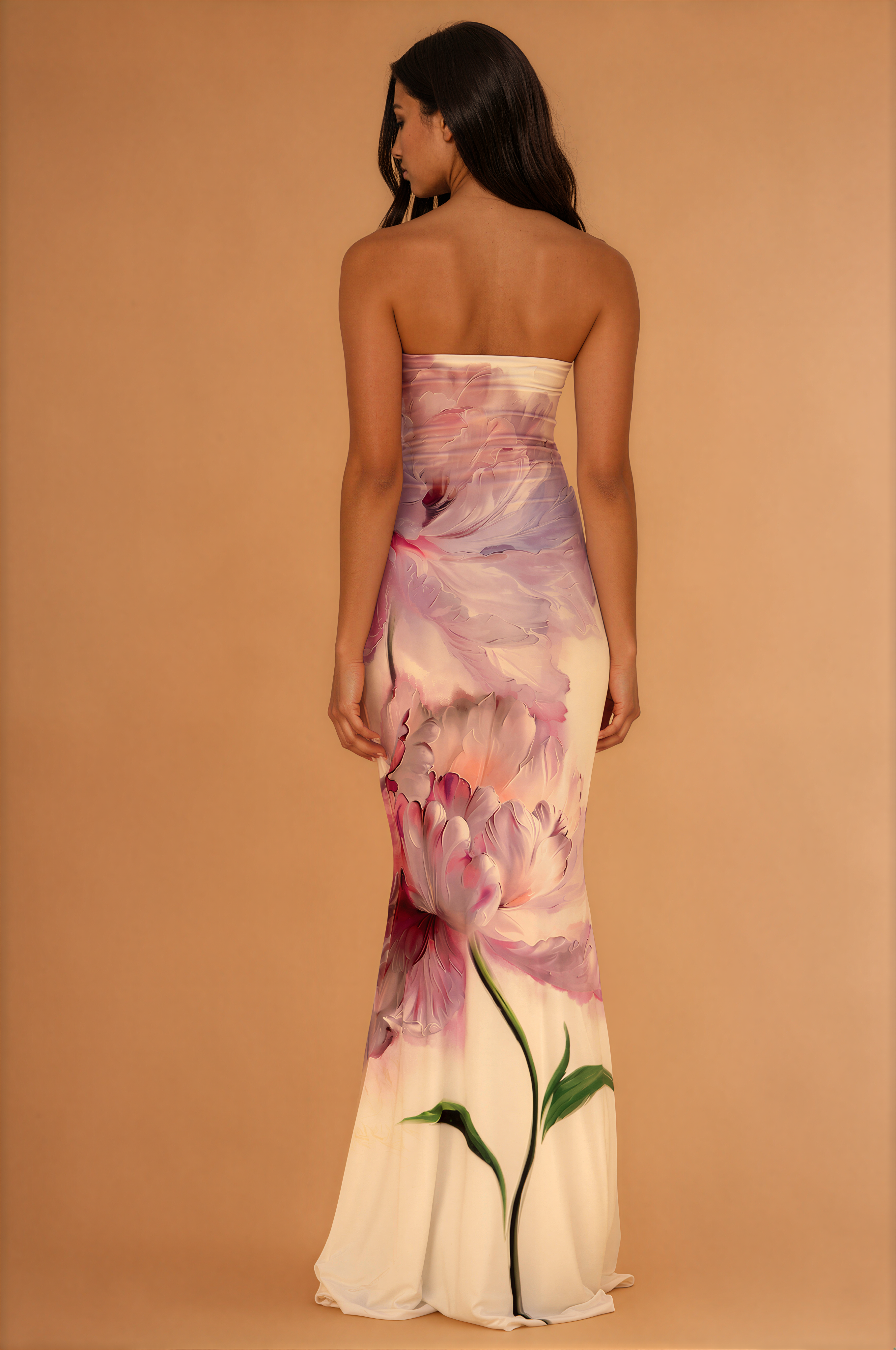 Alora | Elegante Flora Strapless Vrouwen Jurk